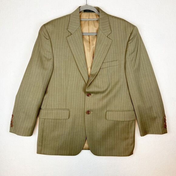 Lauren Ralph Lauren Blazer Men's 40S Tan Wool Sports Coat Jacket Notch Lapel - Picture 1 of 5